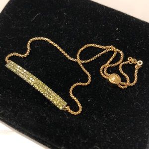 Henri Bendel bracelet bar slider pavée peridot